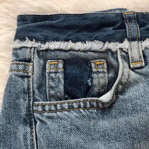 Zara Z1975 Basic Denim Wide Leg Split Seam - Picture 4 of 5